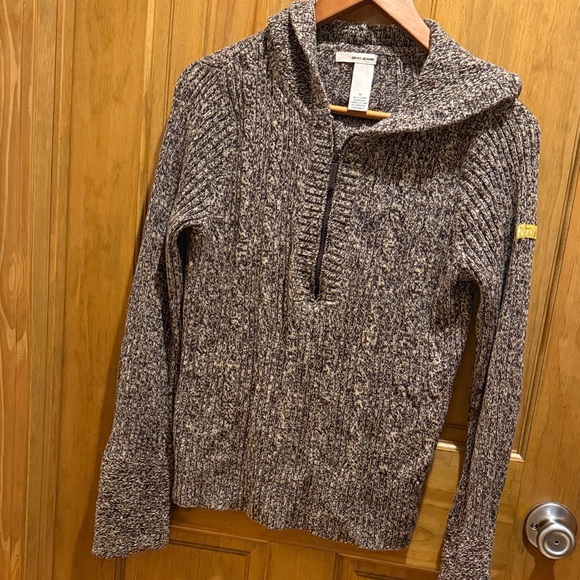 Dkny Sweaters - DKNY Brown and Cream Knit Sweater
